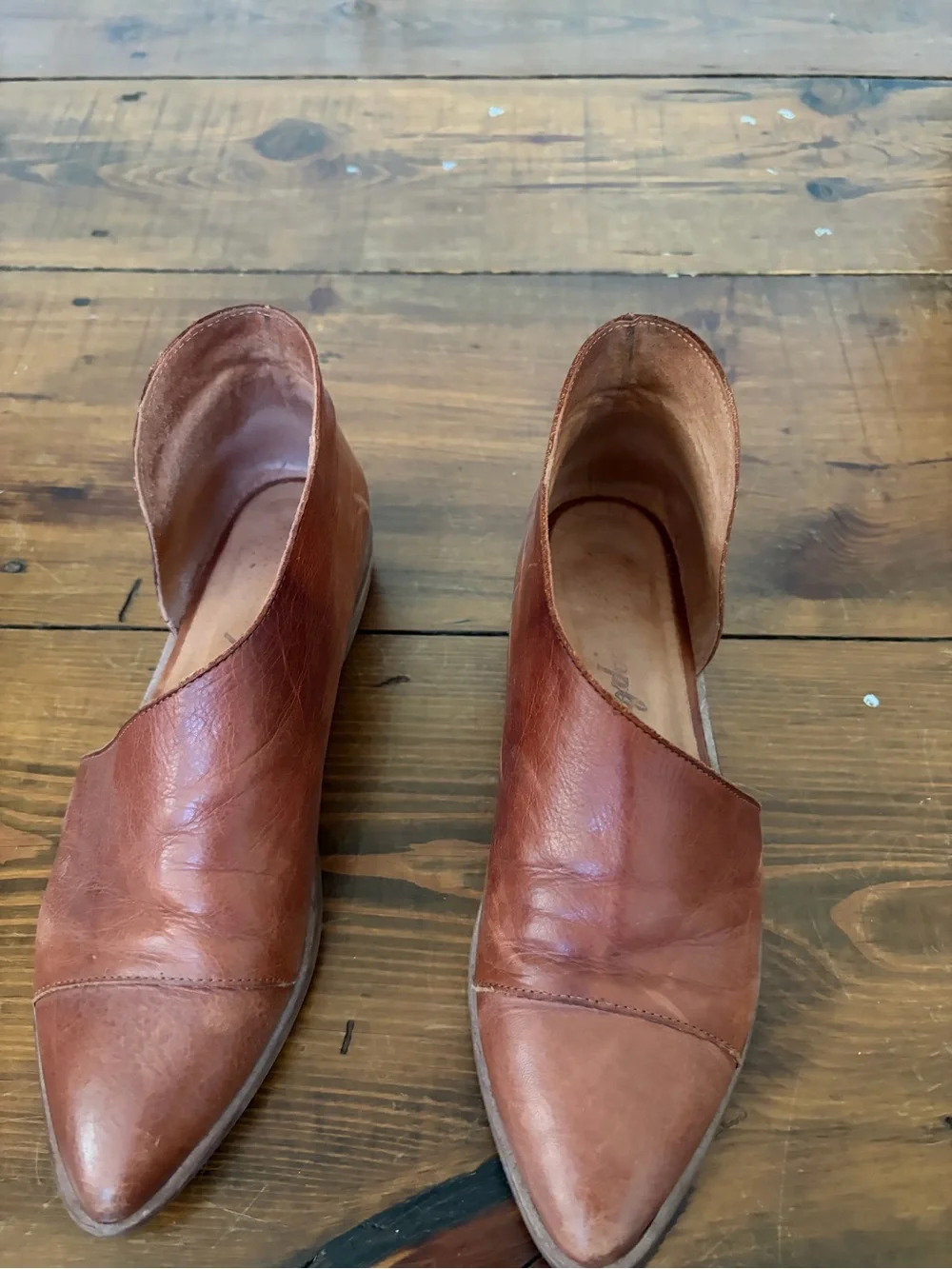 Free People Brown Leather Ankle Booties